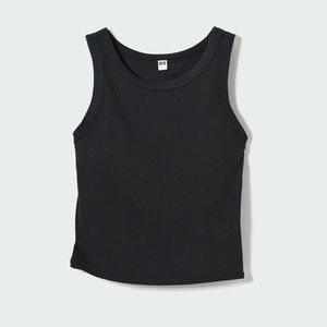 Uniqlo Ribbed Cropped Sleeveless Bra Top Black Size Medium